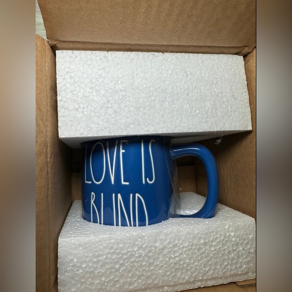 Rae Dunn Blue Love is Blind Mug with Rainbow Topper - Picture 3 of 4